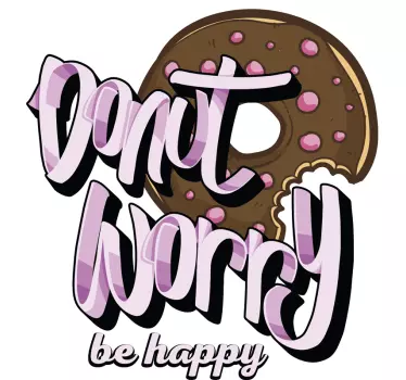 Original t-shirt bekymr dig ikke vær glad - TenStickers