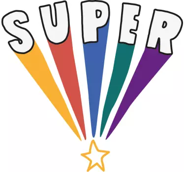 Original t-shirt super farverige stråler - TenStickers