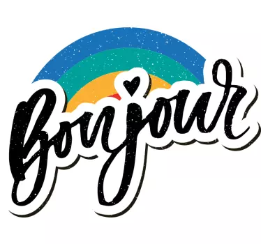 Farverig bonjour børneskjorte - TenStickers