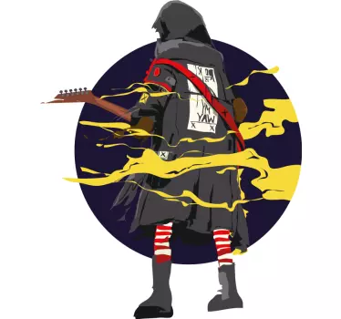 Original t-shirt mysterisk figur spiller guitar - TenStickers