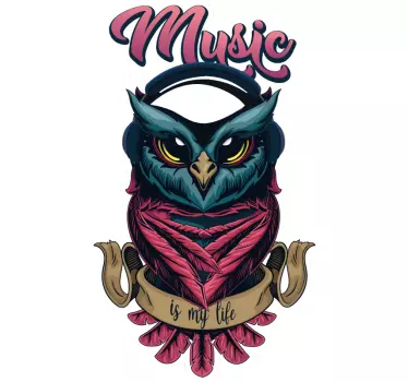 Original t-shirt med musikugle design - TenStickers