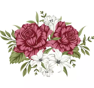 Børnet-shirt med blomsterrosedetaljer - TenStickers