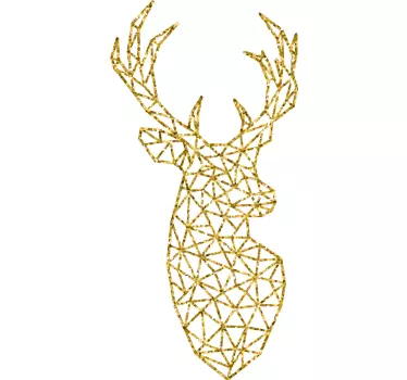 Guld geometriske rensdyr jul tee shirts - TenStickers