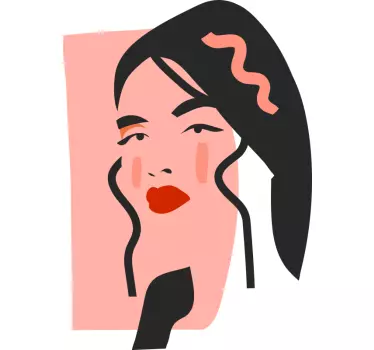 Malet kvinde ansigt t-shirt - TenStickers