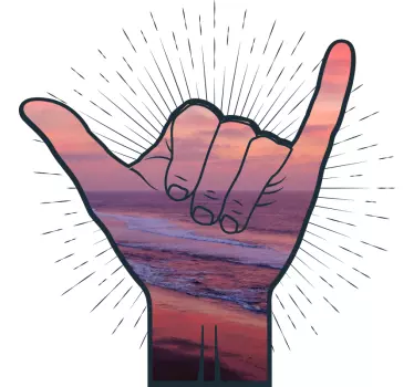 Shaka hånd med hav t-shirt - TenStickers