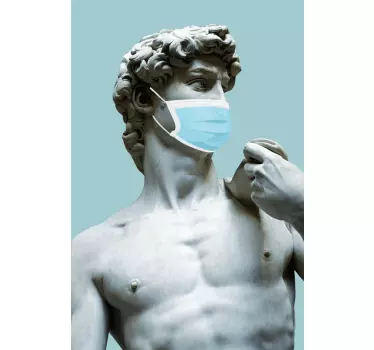 Original t-shirt statue med maske - TenStickers