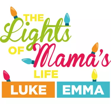 Mor og datter t-shirt mamas lys fejring - TenStickers