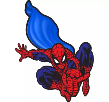 Spiderman med blå mantel børne skjorte - TenStickers