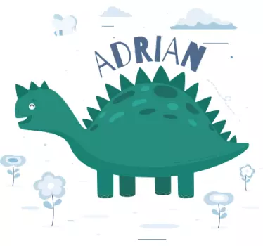 Dinosaur med personligt navn børnetrøje - TenStickers
