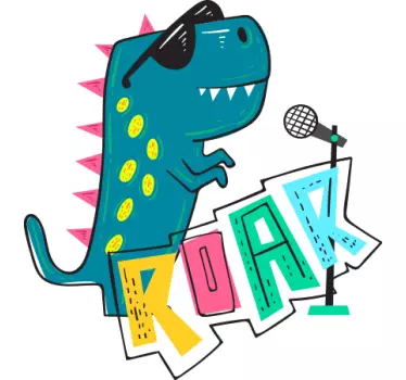 T-shirt til børn med sej dinosaur der synger - TenStickers