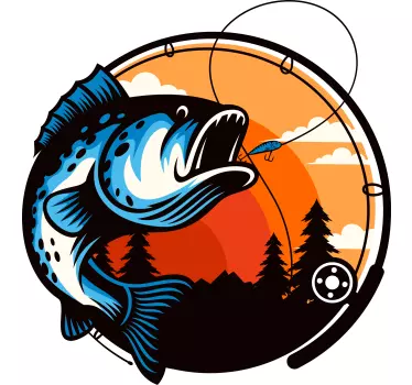Original t-shirt fiskeri solnedgang scene - TenStickers