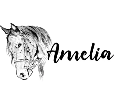 Amelias hesteportræt t-shirt til børn - TenStickers