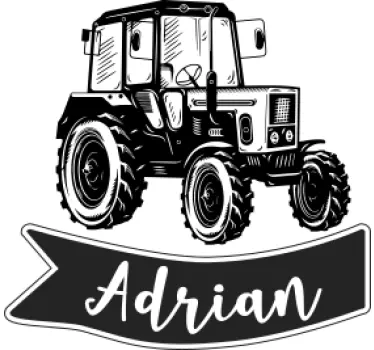 Cool traktor med navn børnetrøje - TenStickers