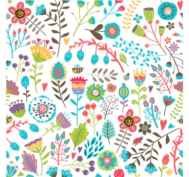 Blomstermønster glæde t-shirt til børn - TenStickers