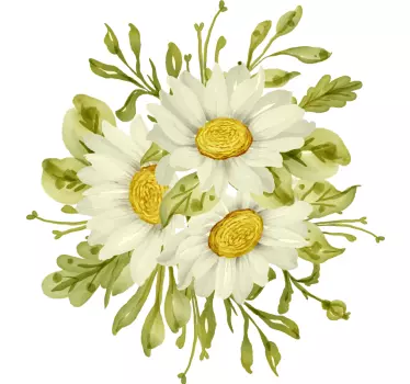 Original t-shirt med marguerit blomsterdesign - TenStickers