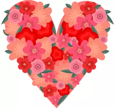 Hjerte fuld af blomster t-shirt - TenStickers