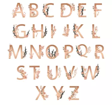 Personlig t-shirt med blomsterlig initial a - TenStickers