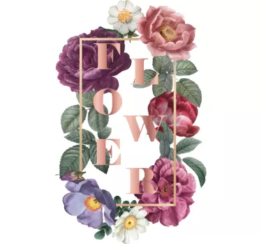 Tilpasset blomstertypografi original t-shirt - TenStickers