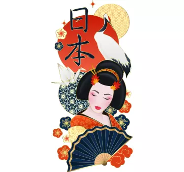 Original t-shirt med elegant japansk inspiration - TenStickers