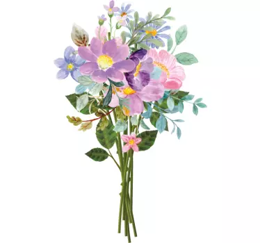 Original t-shirt med blomsterbuket design - TenStickers