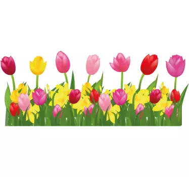 Tegneserie blomst firkantet skjorte - TenStickers