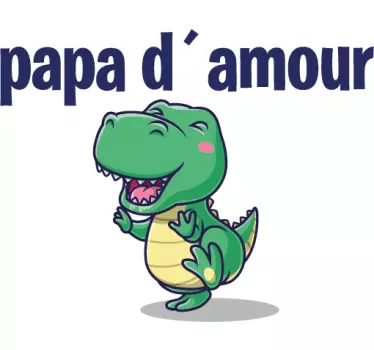 Far søn tøj t-shirt sød dino kærlighed - TenStickers