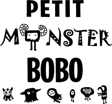 Baby t-shirt legesyge monsterfamilie - TenStickers