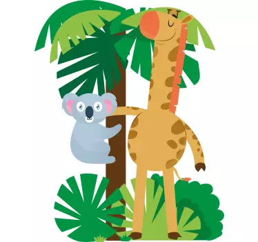 Koalaer, der krammer en giraf -børneskjorte - TenStickers
