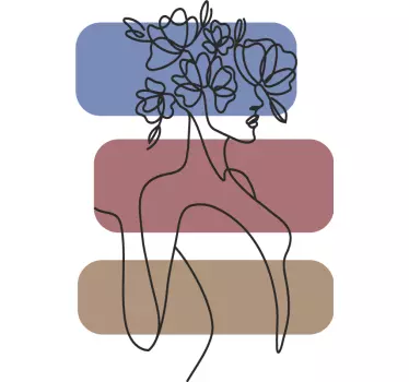 Mor og datter t-shirt blomster silhuet harmoni - TenStickers