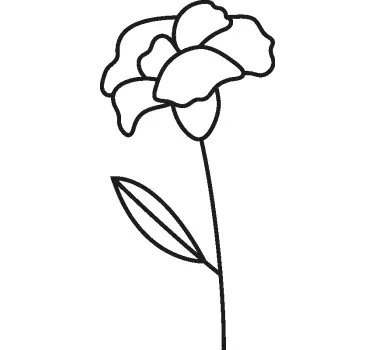 Original t-shirt med enkelt blomst kontur - TenStickers