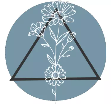 Blomstret trekant print original t-shirt - TenStickers