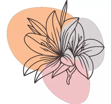Original t-shirt med blomsterlinjekunst - TenStickers