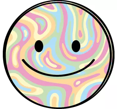 Farverig tie dye smiley face børneskjorte - TenStickers