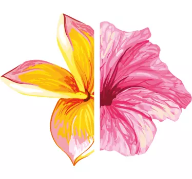 Lyserød halvblomsterskjorte til børn - TenStickers