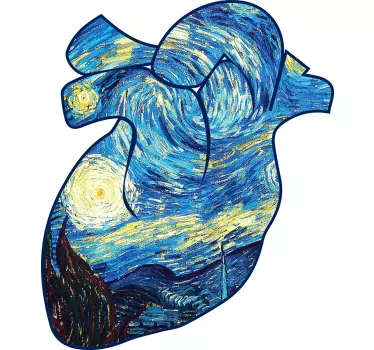 Stjerneklar nat vincent van gogh inspireret t-shirt - TenStickers