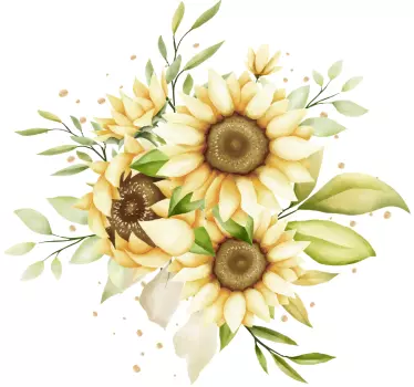 Original t-shirt solsikke blomsterarrangement - TenStickers