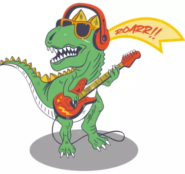 Rock and roll t rex børneskjorte - TenStickers