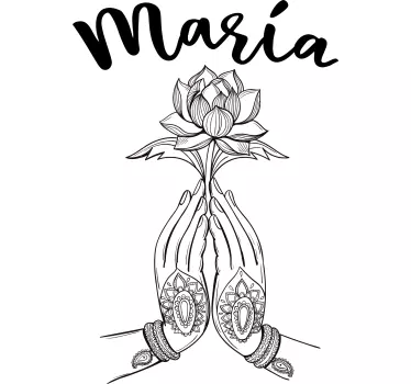 Hænder mandala med navn t-shirt - TenStickers