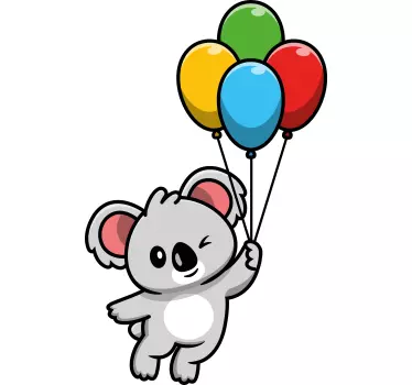 Grå koala med ballon -børneskjorte - TenStickers