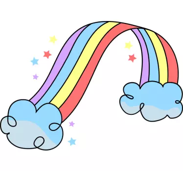 Baby t-shirt farverige regnbuemoln - TenStickers