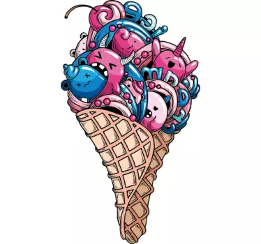 Original t-shirt farverig isvaffel - TenStickers