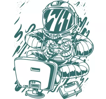 Original t-shirt astronaut spil eventyr - TenStickers