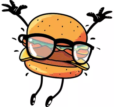 Cheesy burger graffiti tegneserie t-shirt - TenStickers