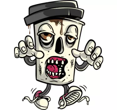 Original t-shirt zombie kaffe kop - TenStickers
