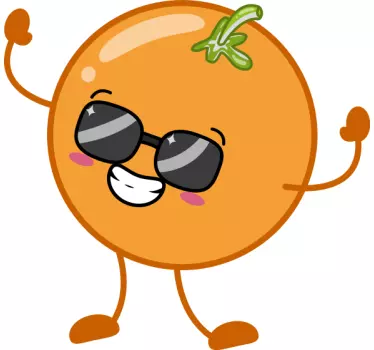 Orange tegneserie med solbrille t-shirt - TenStickers