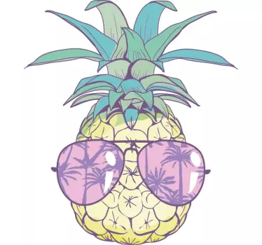 Hawaiiansk ananas tegneserie-t-shirt - TenStickers