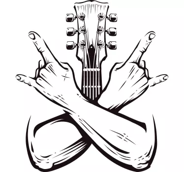 Krydsede hænder tegn rock t-shirt - TenStickers