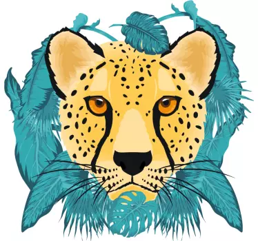Leopard jungle ansigt original t-shirt - TenStickers