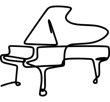 Piano line art sød design t-shirt - TenStickers