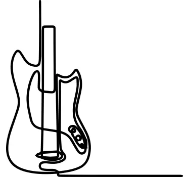 Elektrisk guitar minimalistisk design t-shirt - TenStickers